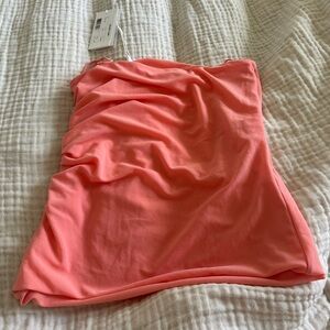 NWT Helmut Lang Coral Strapless Top